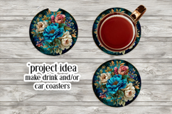 Vintage Floral Round Design, 10x10 Round Sublimation, d22 Product Image 5