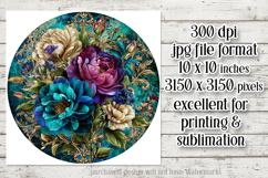 Vintage Floral Round Design, 10x10 Round Sublimation, d23 Product Image 2