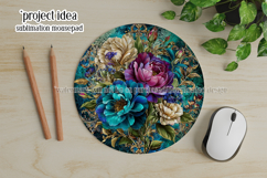 Vintage Floral Round Design, 10x10 Round Sublimation, d23 Product Image 3