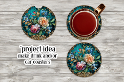 Vintage Floral Round Design, 10x10 Round Sublimation, d24 Product Image 5