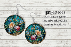 Vintage Floral Round Design, 10x10 Round Sublimation, d24 Product Image 6
