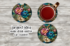 Vintage Floral Round Design, 10x10 Round Sublimation, d25 Product Image 5