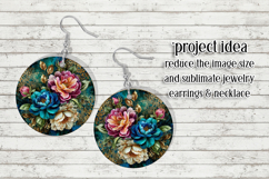 Vintage Floral Round Design, 10x10 Round Sublimation, d25 Product Image 6