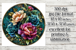 Vintage Floral Round Design, 10x10 Round Sublimation, d26 Product Image 2