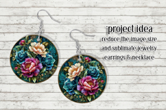 Vintage Floral Round Design, 10x10 Round Sublimation, d26 Product Image 6