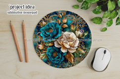 Vintage Floral Round Design, 10x10 Round Sublimation, d27 Product Image 3