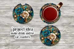 Vintage Floral Round Design, 10x10 Round Sublimation, d27 Product Image 5