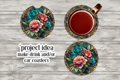 Vintage Floral Round Design, 10x10 Round Sublimation, d28 Product Image 5