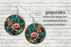 Vintage Floral Round Design, 10x10 Round Sublimation, d28 Product Image 6