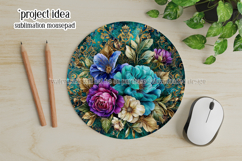 Vintage Floral Round Design, 10x10 Round Sublimation, d29 Product Image 3