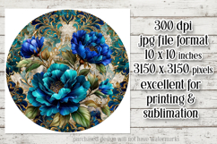 Vintage Floral Round Design, 10x10 Round Sublimation, d3 Product Image 2
