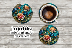 Vintage Floral Round Design, 10x10 Round Sublimation, d30 Product Image 5