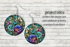 Vintage Floral Round Design, 10x10 Round Sublimation, d31 Product Image 6