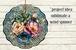 Vintage Floral Round Design, 10x10 Round Sublimation, d33 Product Image 4