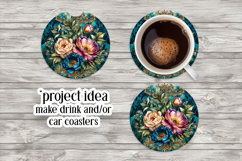 Vintage Floral Round Design, 10x10 Round Sublimation, d33 Product Image 5