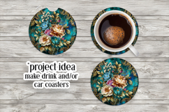 Vintage Floral Round Design, 10x10 Round Sublimation, d34 Product Image 5