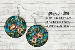 Vintage Floral Round Design, 10x10 Round Sublimation, d34 Product Image 6