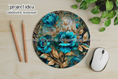 Vintage Floral Round Design, 10x10 Round Sublimation, d35 Product Image 3