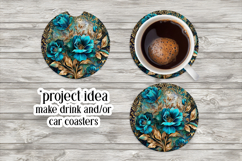 Vintage Floral Round Design, 10x10 Round Sublimation, d35 Product Image 5