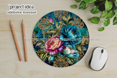 Vintage Floral Round Design, 10x10 Round Sublimation, d4 Product Image 3