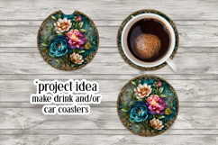 Vintage Floral Round Design, 10x10 Round Sublimation, d5 Product Image 5