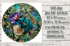 Vintage Floral Round Design, 10x10 Round Sublimation, d6 Product Image 2