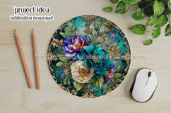 Vintage Floral Round Design, 10x10 Round Sublimation, d6 Product Image 3