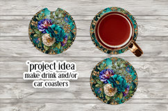 Vintage Floral Round Design, 10x10 Round Sublimation, d6 Product Image 5