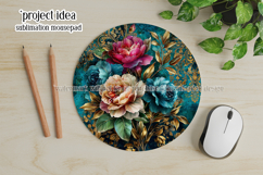 Vintage Floral Round Design, 10x10 Round Sublimation, d7 Product Image 3