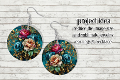 Vintage Floral Round Design, 10x10 Round Sublimation, d7 Product Image 6