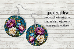 Vintage Floral Round Design, 10x10 Round Sublimation, d9 Product Image 6