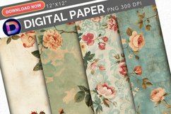 Vintage Floral Digital Paper Product Image 1
