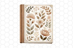 Vintage Floral Book Clipart Watercolor PNG Design