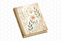 Vintage Floral Book Clipart Watercolor PNG Design