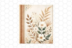 Vintage Floral Book Clipart Watercolor PNG Design