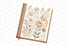 Vintage Floral Book Clipart Watercolor PNG Design
