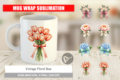 Vintage Floral Bow Mug Wrap Product Image 1
