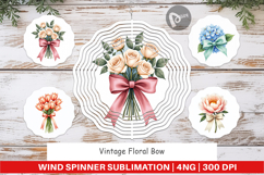 Vintage Floral Bow Wind Spinner Product Image 1