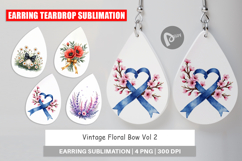 Vintage Floral Bow Earring Product Image 1