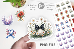 Vintage Floral Bow Sticker Product Image 1