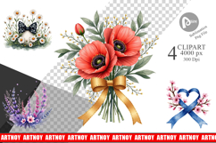 Vintage Floral Bow Sublimation Product Image 1