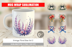 Vintage Floral Bow Mug Wrap Product Image 1