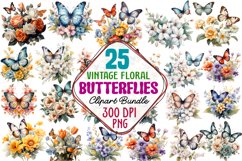 Vintage Floral Butterflies Clipart Bundle, Butterfly Print, Butterfly Clipart, butterflies Clipart, Butterfly Png, butterfly Clip Art, Butterfly Images, Sublimation Butterfly, Floral Flowers, Butterflies, Floral Butterflies, Butterfly Clipart, Butterfly S