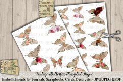 Vintage | Floral | Butterflies | Fussy Cut | Shabby | Print Product Image 3