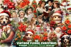 Vintage Floral Christmas Clipart Bundle,  Vintage Floral Christmas Sublimation Designs, Vintage Floral Christmas Sublimation Bundle, Vintage Floral Christmas, Floral Christmas Clipart Watercolour, Vintage Floral Christmas Clipart Watercolor, Vintage Flora