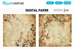 Vintage Floral Digital Paper Product Image 1