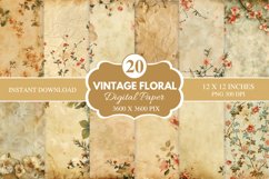 Vintage Floral Seamless Digital Paper Bundle Product Image 1