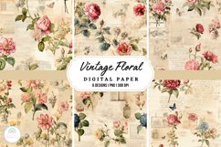 Vintage Floral Backgrounds I Digital Paper Product Image 1
