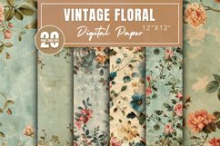 Vintage Floral Digital Paper Bundle Product Image 1