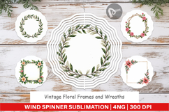 Vintage Floral Frames Wind Spinner Product Image 1